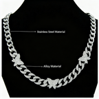 Iced Butterfly Cuban Link – Statement Chain Necklace or Bracelet