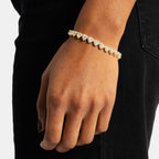 7mm Heart Tennis Bracelet Gold