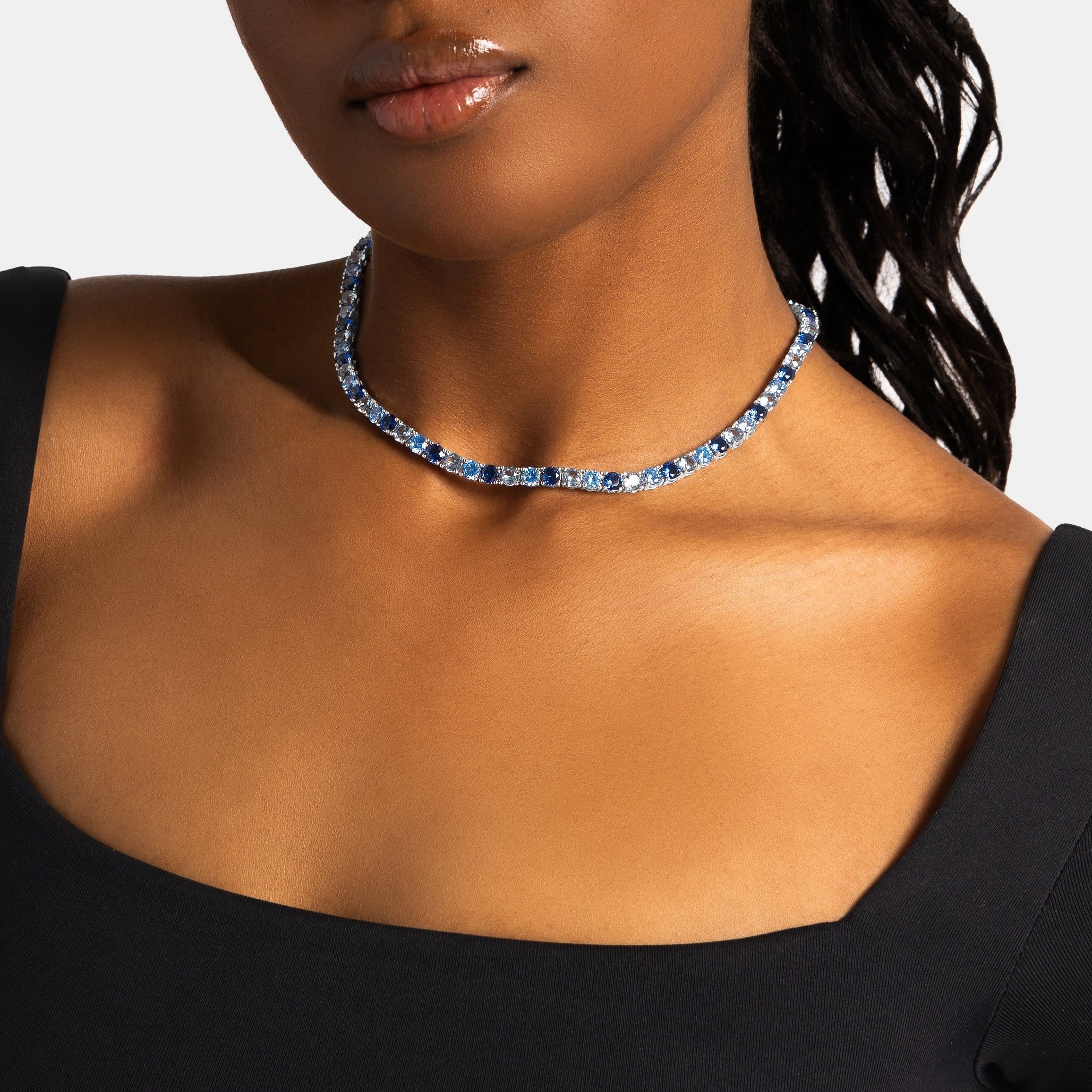 5mm Tri-Blue Tennis Chain