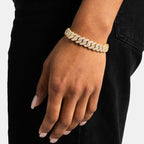 12mm Prong Cuban Bracelet Gold