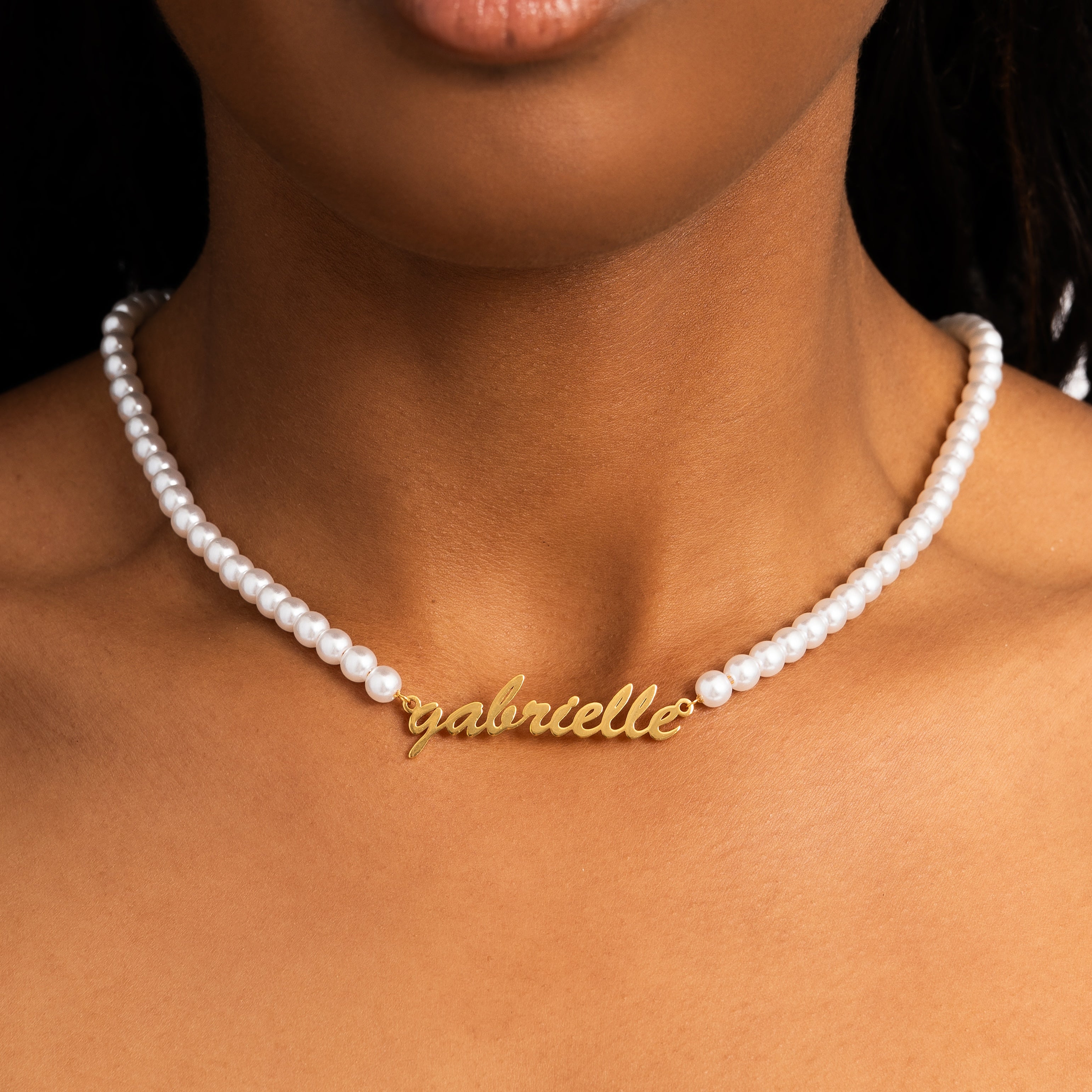 Script Custom Pearl Necklace