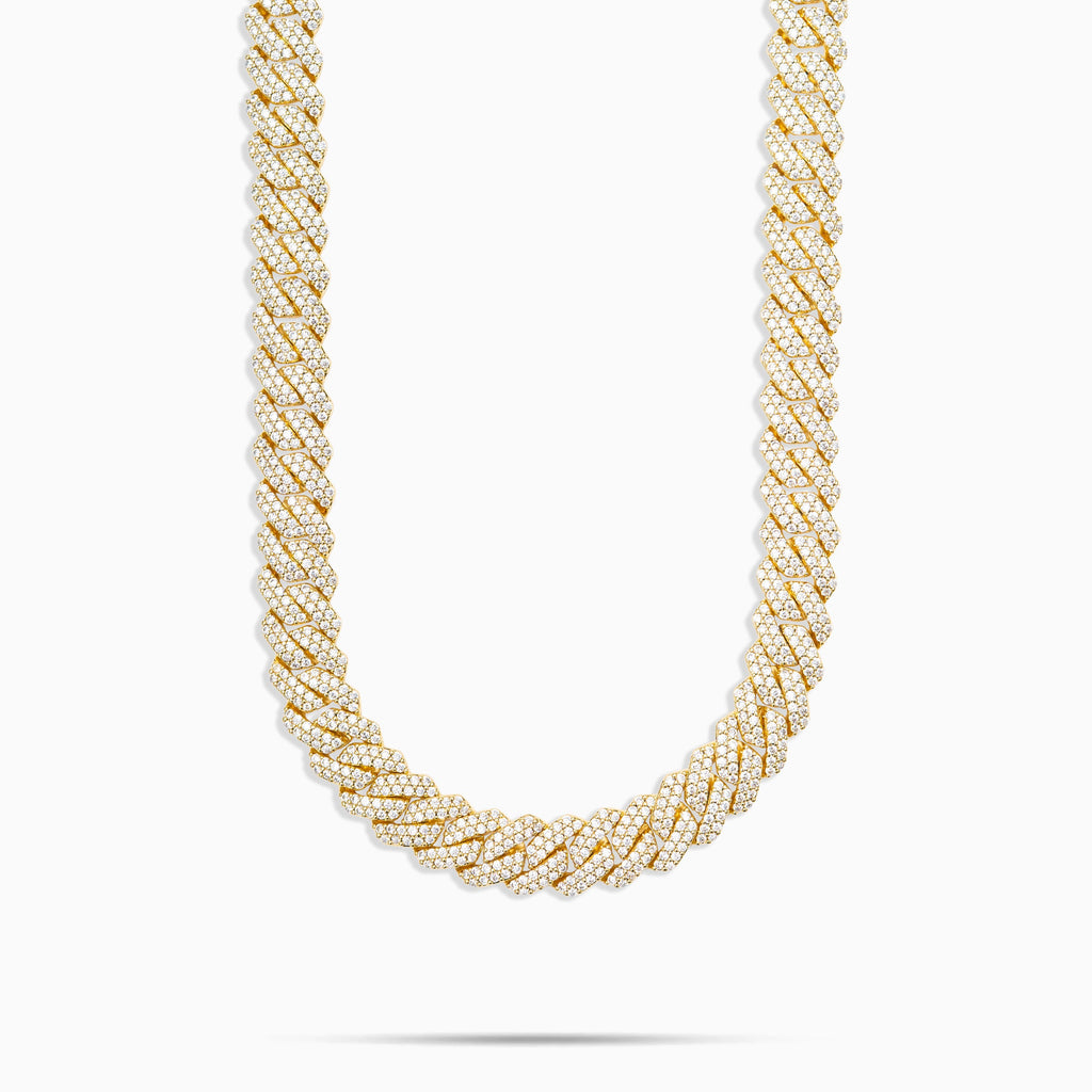 12mm Prong Cuban Chain Gold