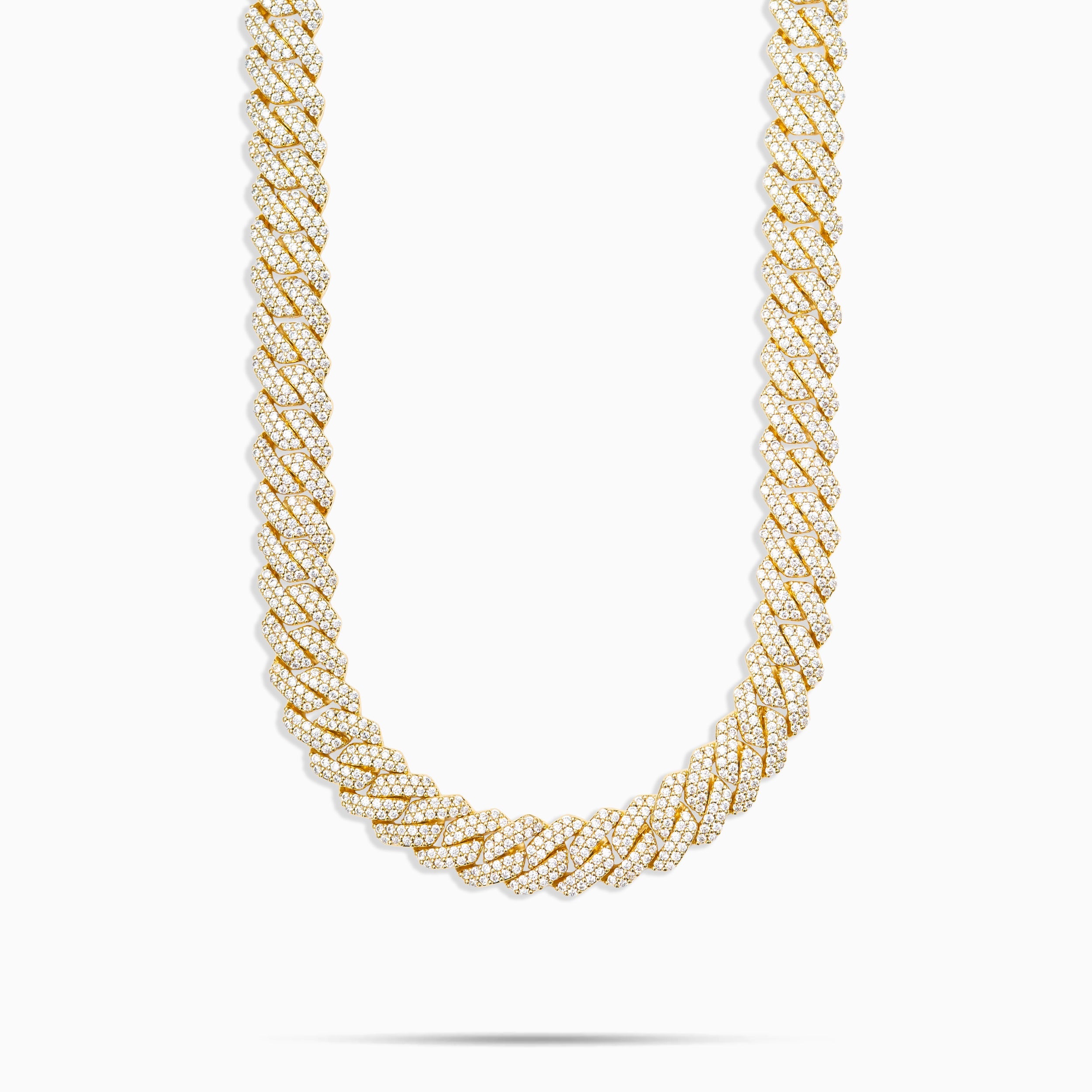 12mm Prong Cuban Chain Gold