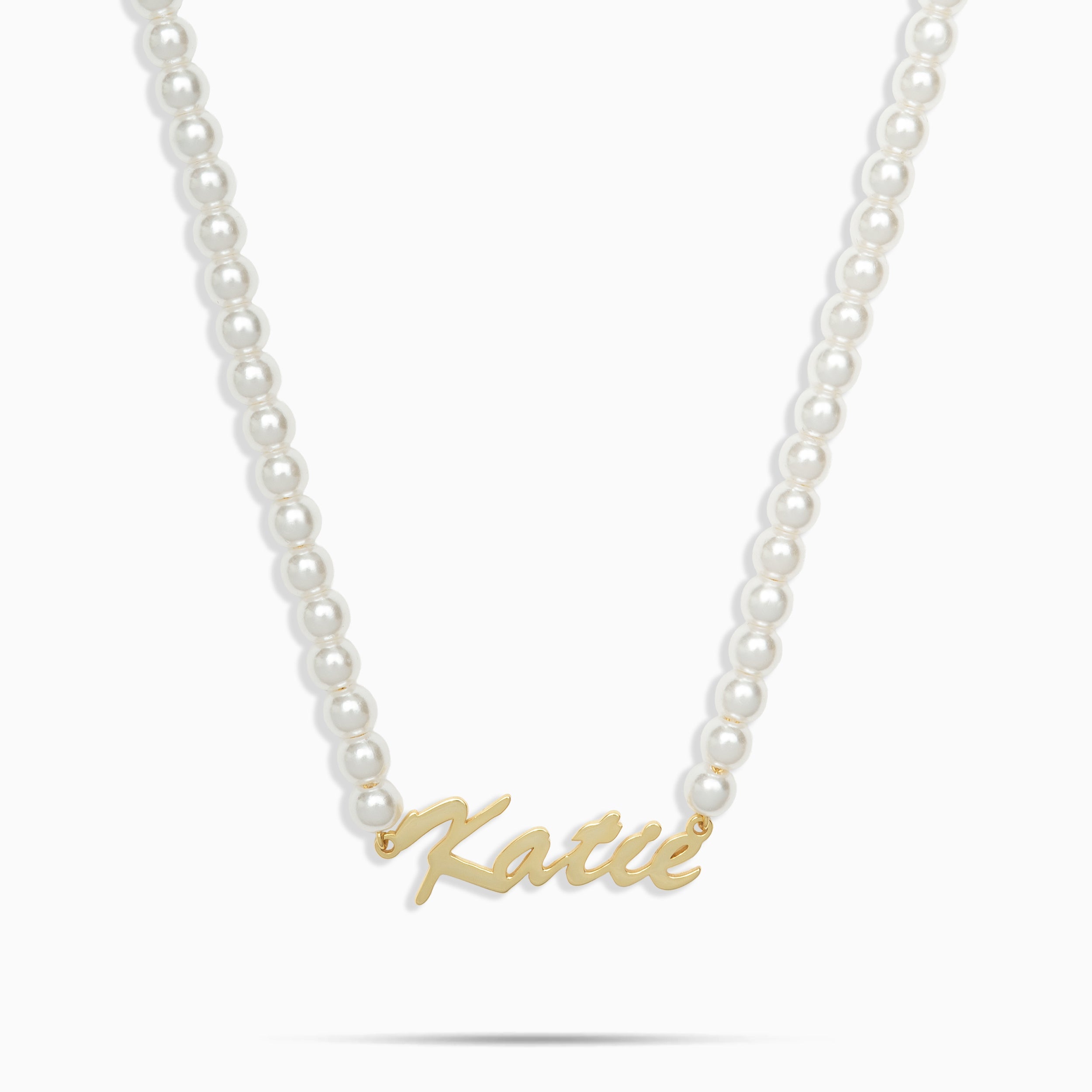 Script Custom Pearl Necklace