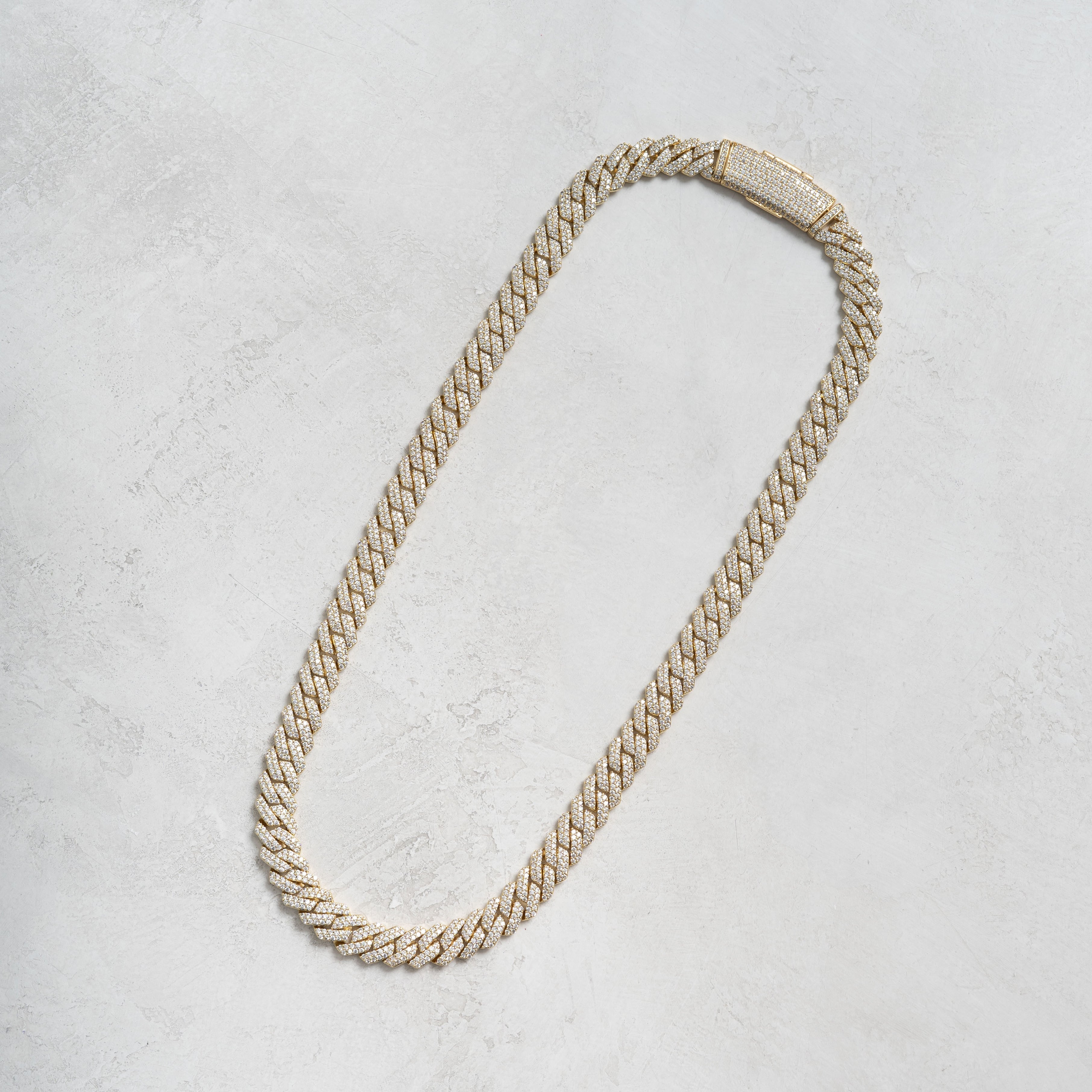 12mm Prong Cuban Chain Gold