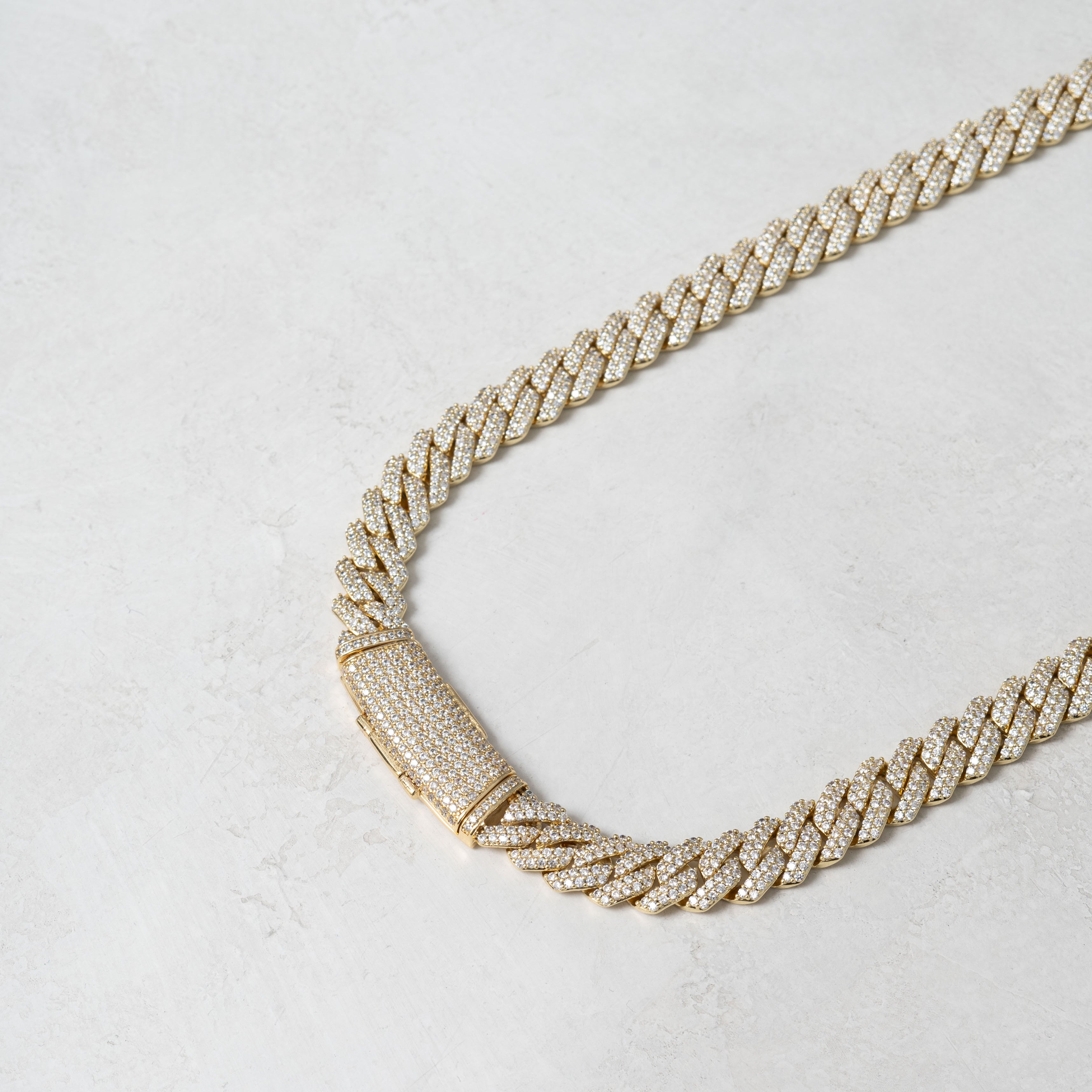 12mm Prong Cuban Chain Gold