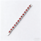 Red Iced Heart Pendant Necklace — New Ultra-Shiny Cuban Chain, Hip-Hop Style, Unisex Couple Jewelry, Trendy Statement Choker