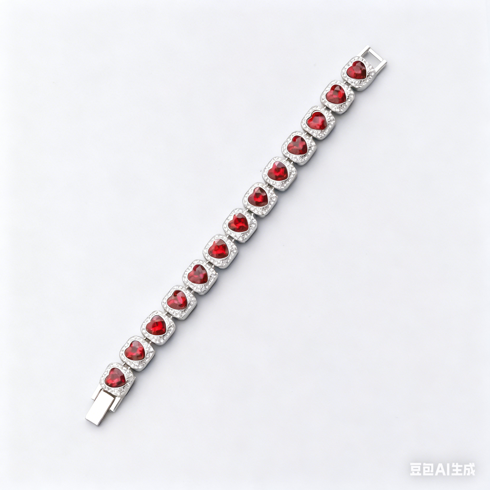 Red Iced Heart Pendant Necklace — New Ultra-Shiny Cuban Chain, Hip-Hop Style, Unisex Couple Jewelry, Trendy Statement Choker