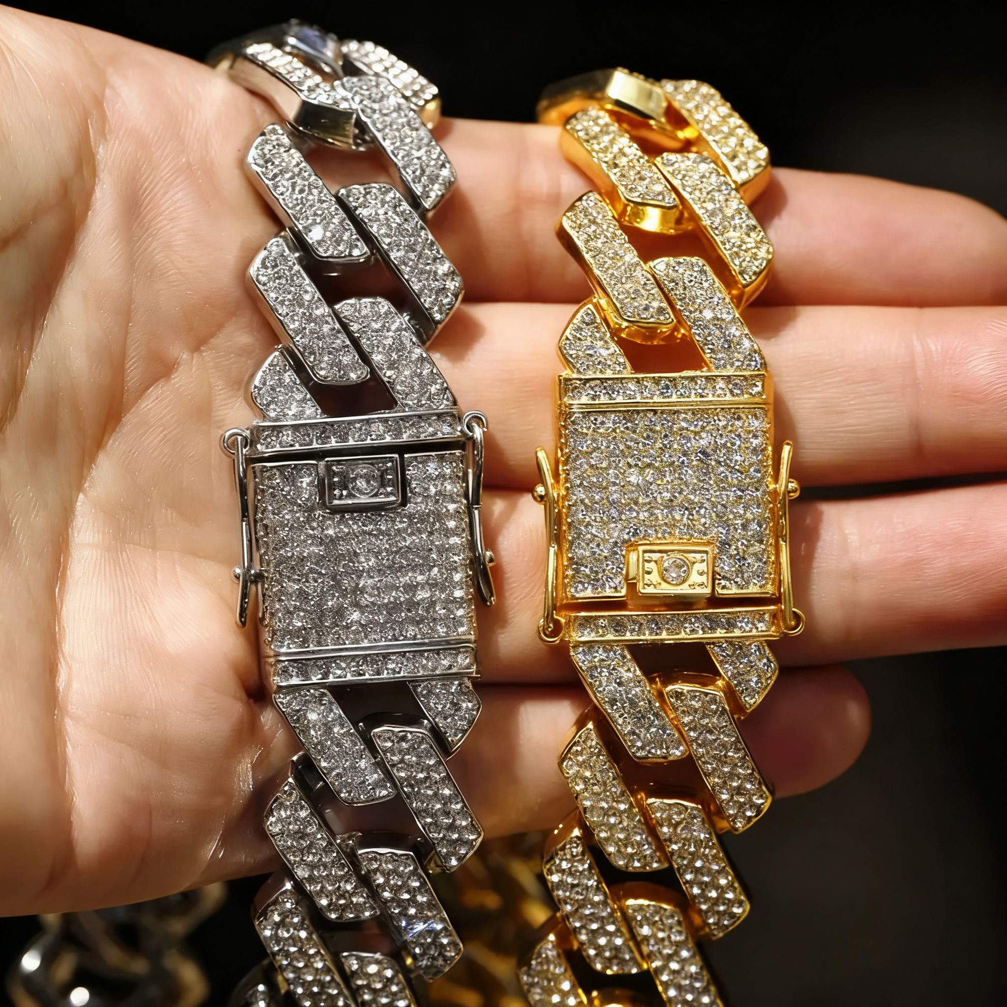 20mm Premium Iced Triple-Row Diamond Cuban Chain — Unisex Hip-Hop Choker Necklace