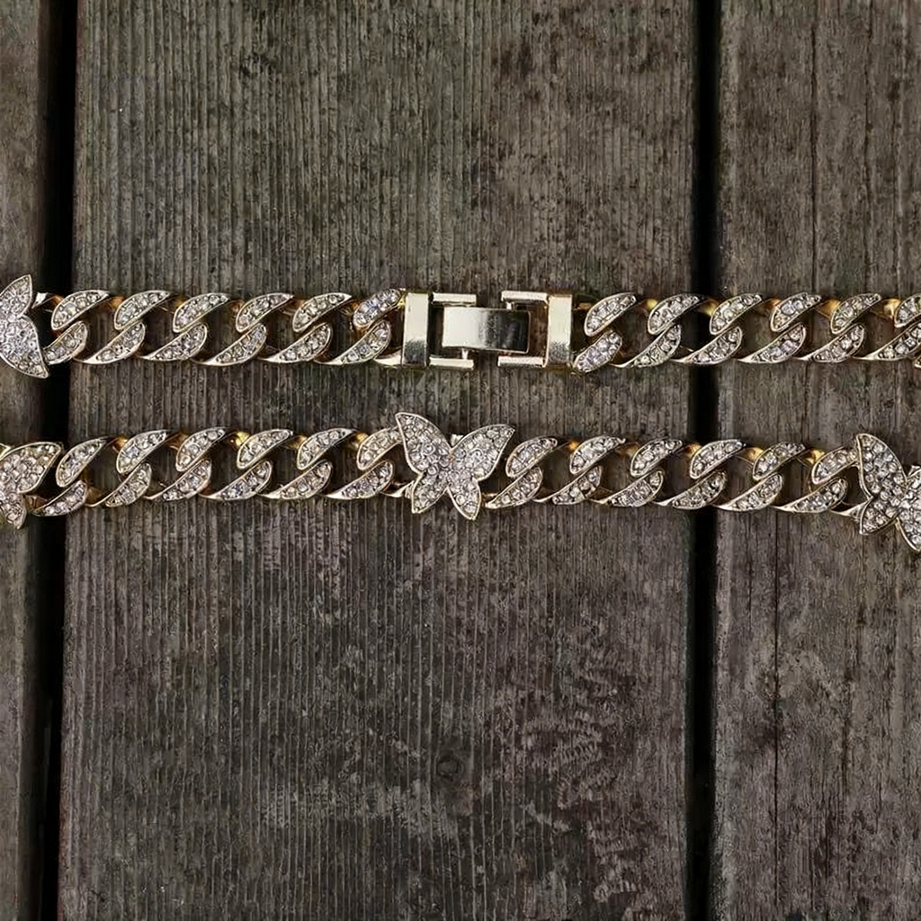 Iced Butterfly Cuban Link – Statement Chain Necklace or Bracelet