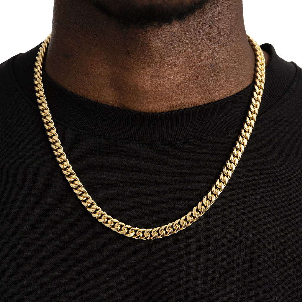 8mm Cuban Link Chain Gold