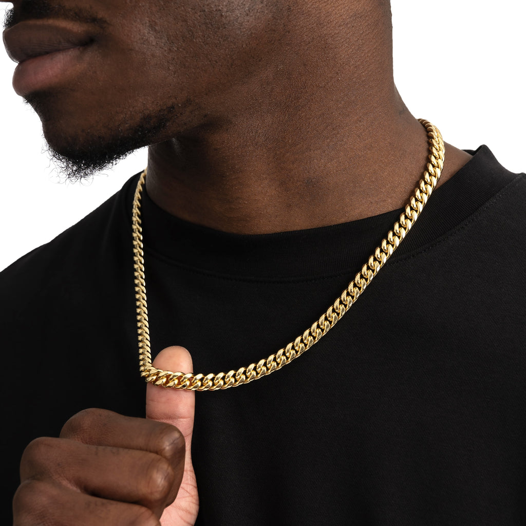 8mm Cuban Link Chain Gold
