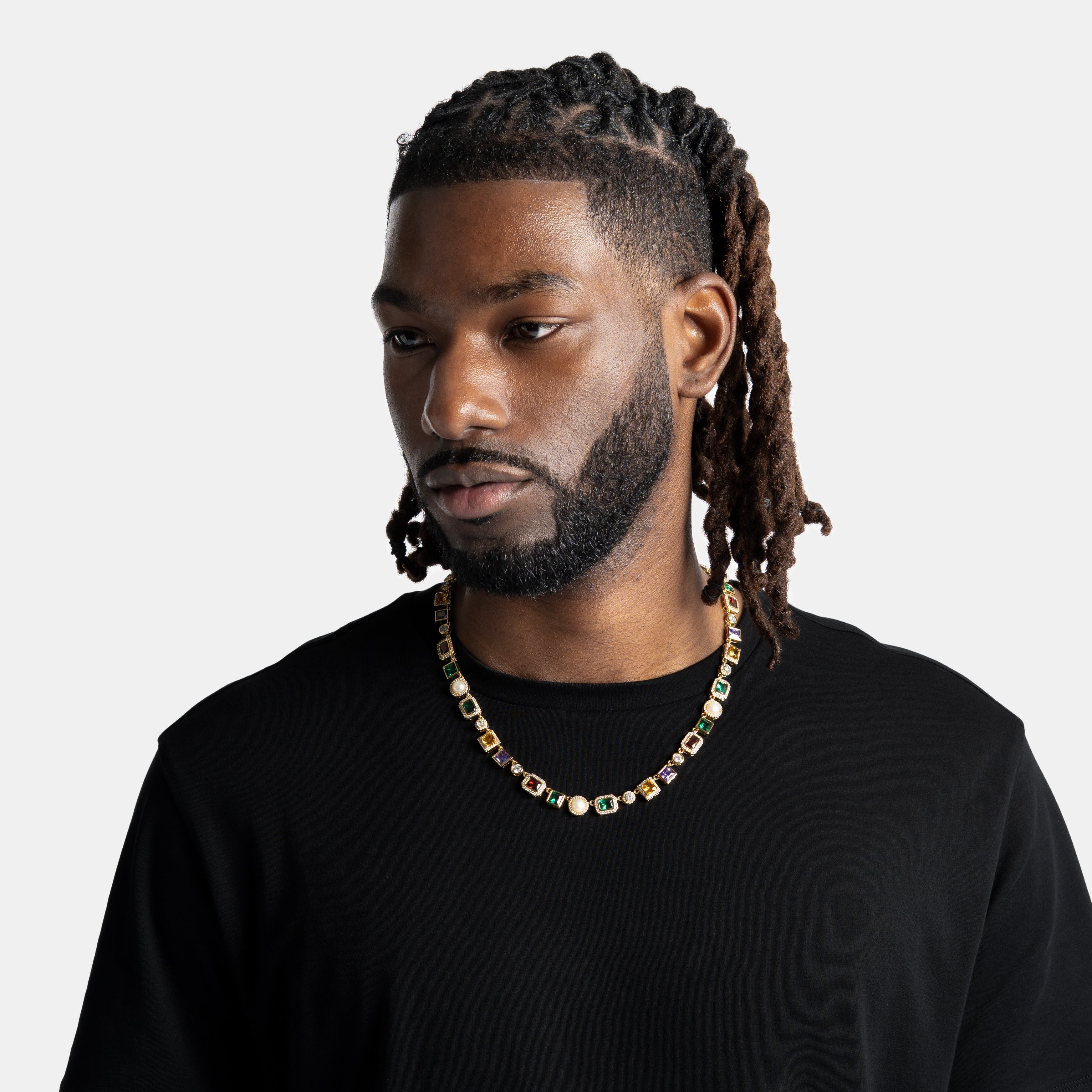 Multi Gemstone Chain Gold