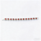 Red Iced Heart Pendant Necklace — New Ultra-Shiny Cuban Chain, Hip-Hop Style, Unisex Couple Jewelry, Trendy Statement Choker