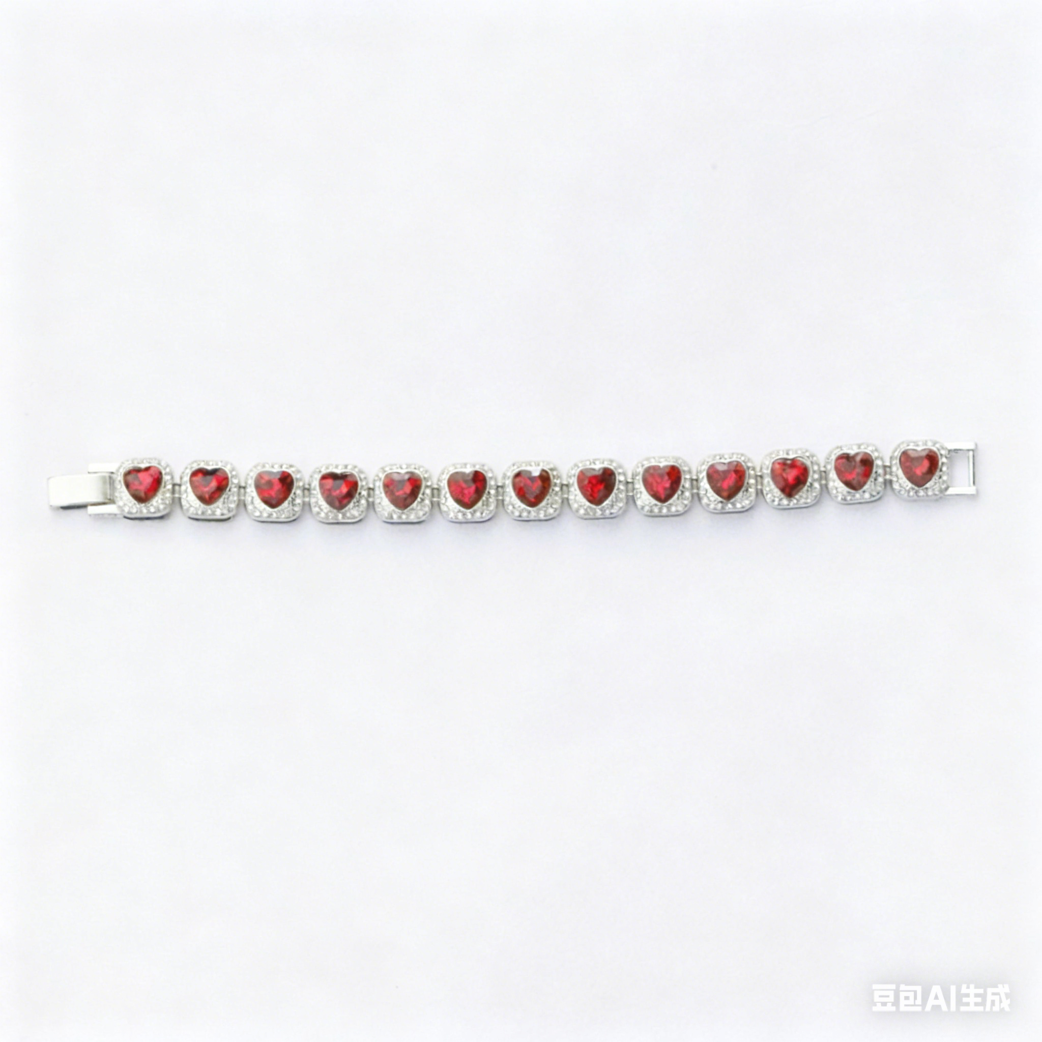 Red Iced Heart Pendant Necklace — New Ultra-Shiny Cuban Chain, Hip-Hop Style, Unisex Couple Jewelry, Trendy Statement Choker