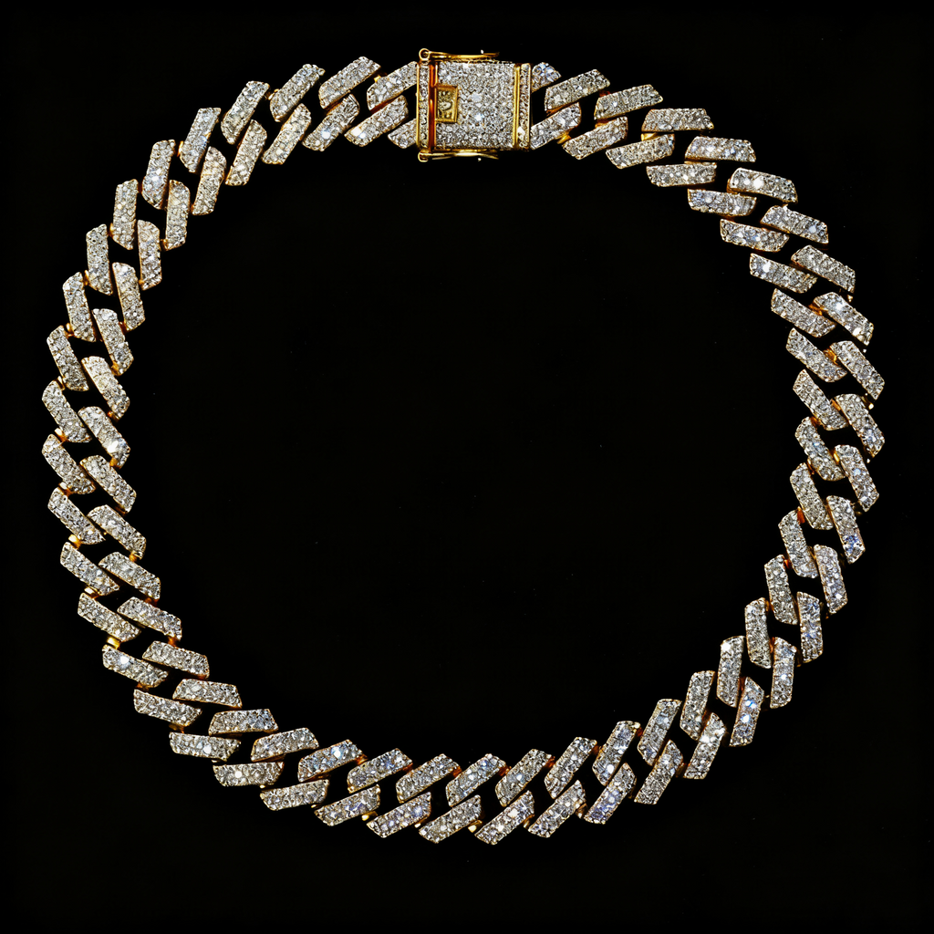 20mm Premium Iced Triple-Row Diamond Cuban Chain — Unisex Hip-Hop Choker Necklace