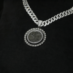 Iced Cuban Link Chain with Spinning Angel Medallion – 15mm Heavy Shine Pendant Necklace