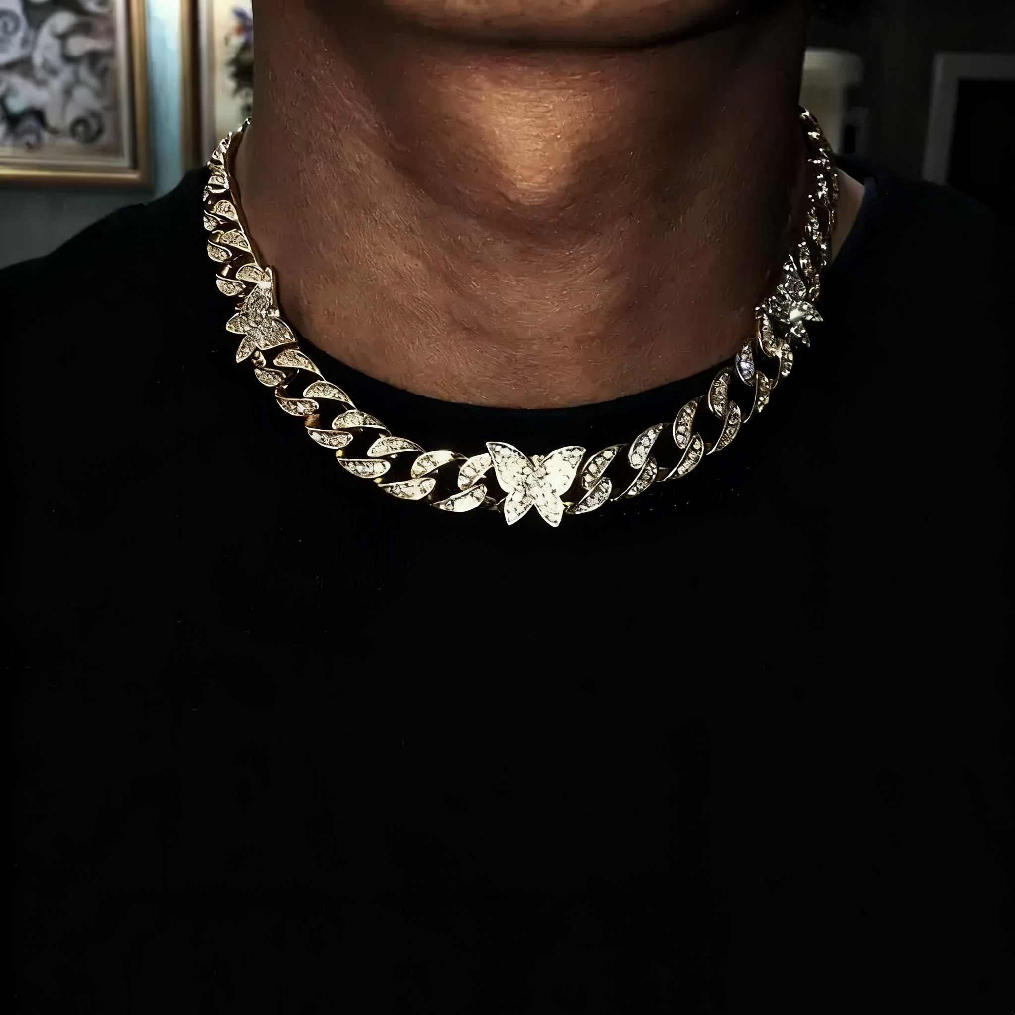 Iced Butterfly Cuban Link – Statement Chain Necklace or Bracelet