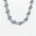 Hip-Hop Multi-Color Diamond Clover & Infinity Cuban Chain — Luxury Iced-Out Couple Necklace, Unisex Trendy Choker