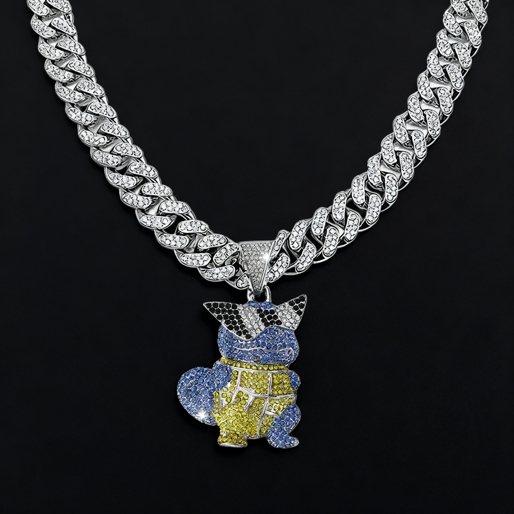 Hip-Hop Pendant Cuban Chain / Iced-Out Pendant Necklace for Men / American-Style Diamond Hiphop Rapper Full-Diamond Accessory