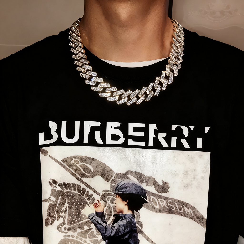 20mm Premium Iced Triple-Row Diamond Cuban Chain — Unisex Hip-Hop Choker Necklace