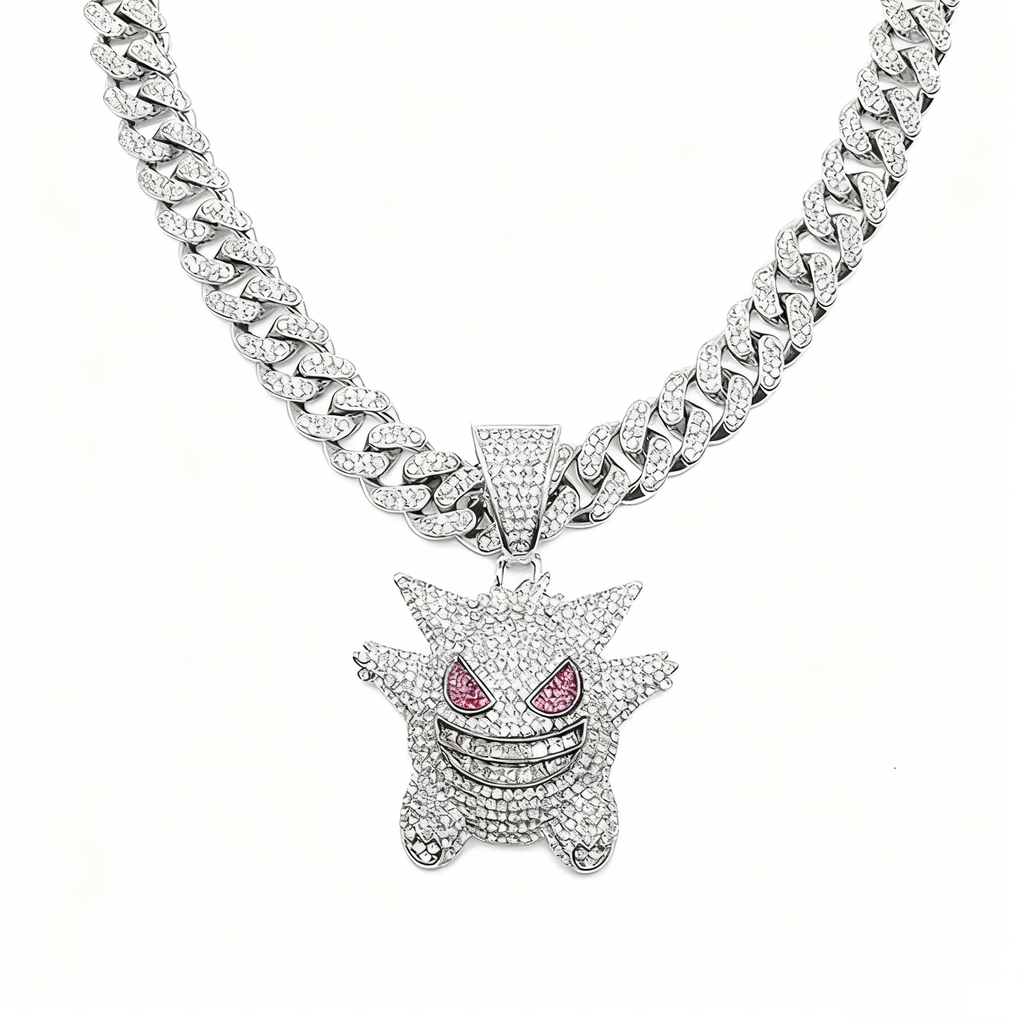 Hip-Hop Pendant Cuban Chain / Iced-Out Pendant Necklace for Men / American-Style Diamond Hiphop Rapper Full-Diamond Accessory