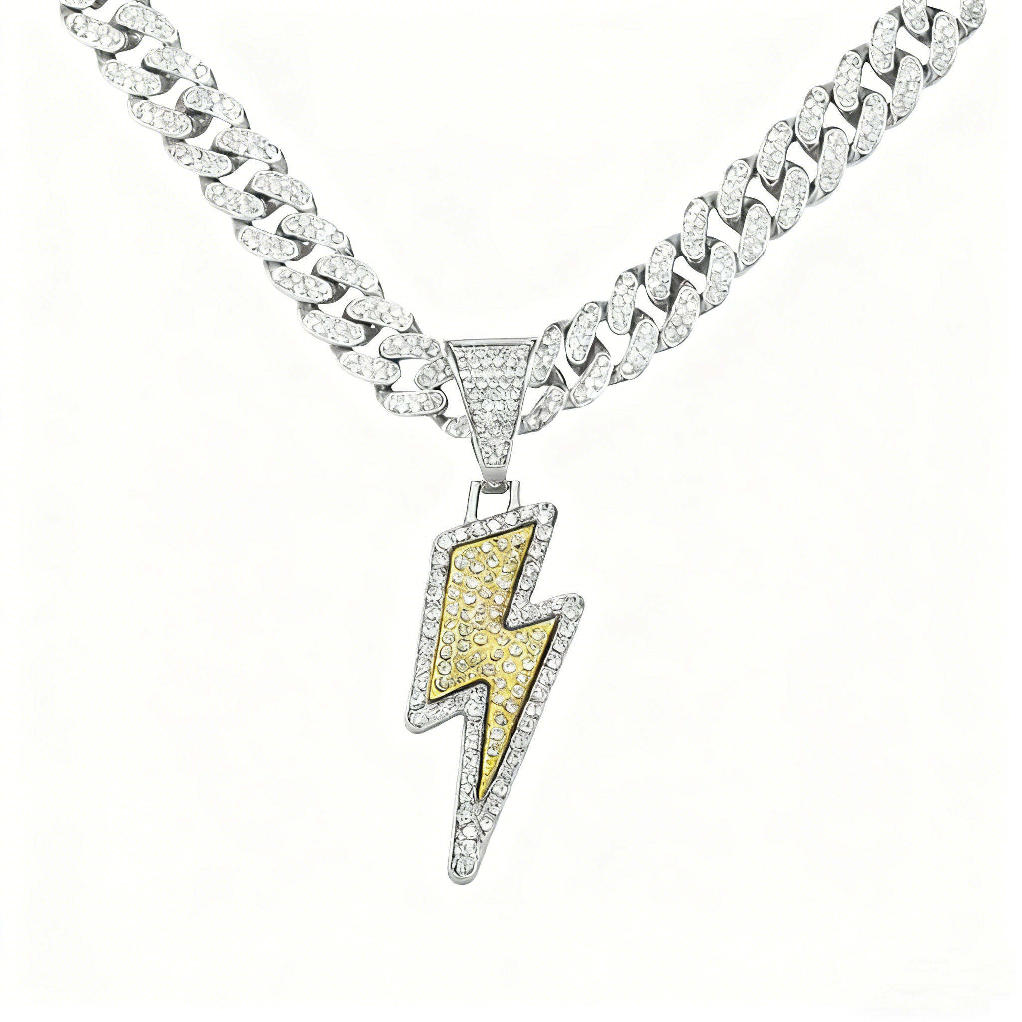 Hip-Hop Pendant Cuban Chain / Iced-Out Pendant Necklace for Men / American-Style Diamond Hiphop Rapper Full-Diamond Accessory