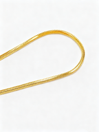 24K Gold-Plated Snake Chain Necklace for Men & Women – Hip-Hop Cuban Style Collarbone Chain, Trendy Fashion Jewelry