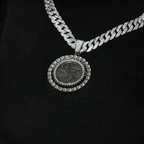Iced Cuban Link Chain with Spinning Angel Medallion – 15mm Heavy Shine Pendant Necklace