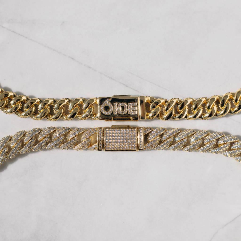 8.5mm Iced Cuban Chain Gold