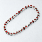Red Iced Heart Pendant Necklace — New Ultra-Shiny Cuban Chain, Hip-Hop Style, Unisex Couple Jewelry, Trendy Statement Choker