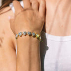 10mm Heart Tennis Bracelet Gold