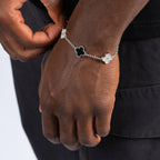 Iced Black Clover Bracelet
