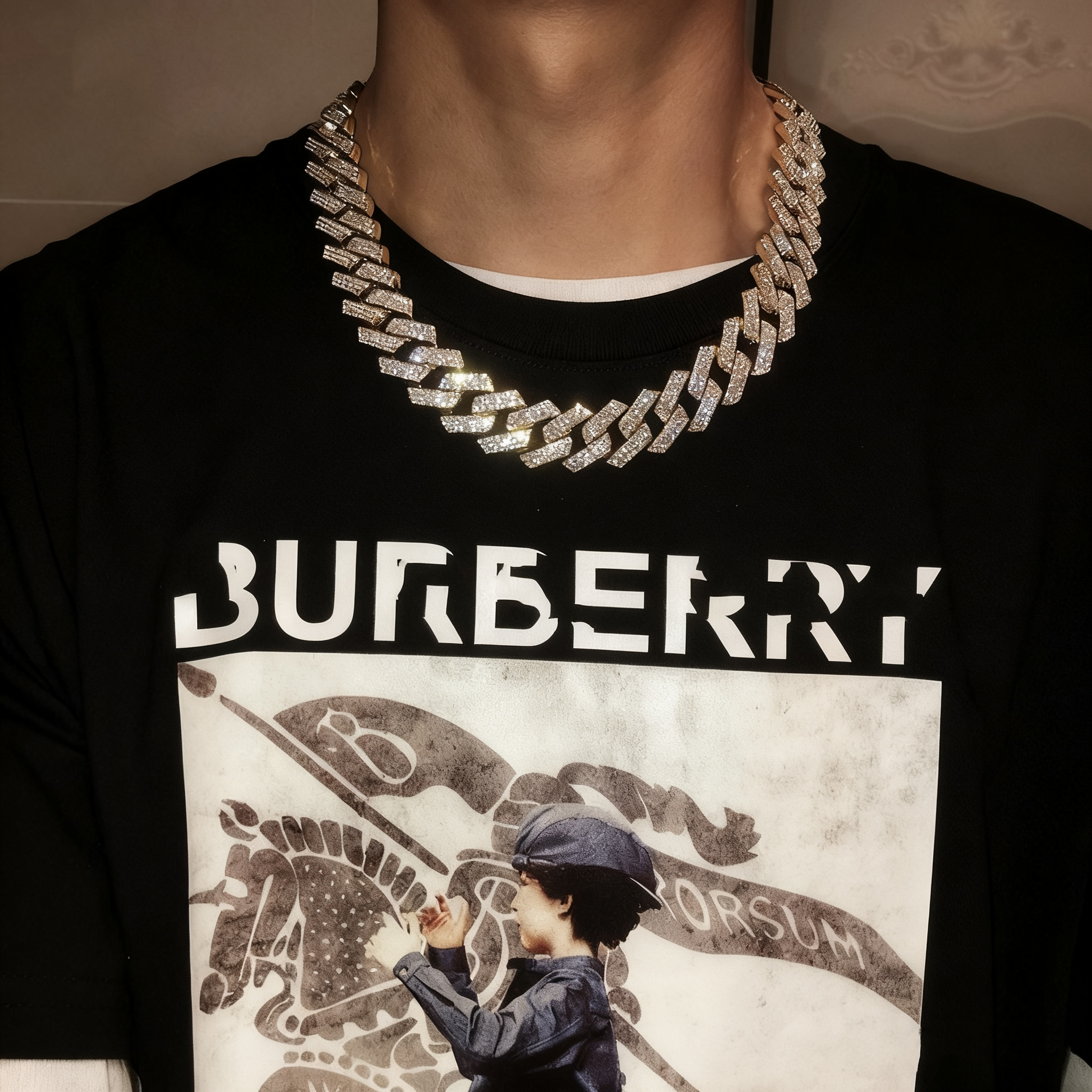 20mm Premium Iced Triple-Row Diamond Cuban Chain — Unisex Hip-Hop Choker Necklace