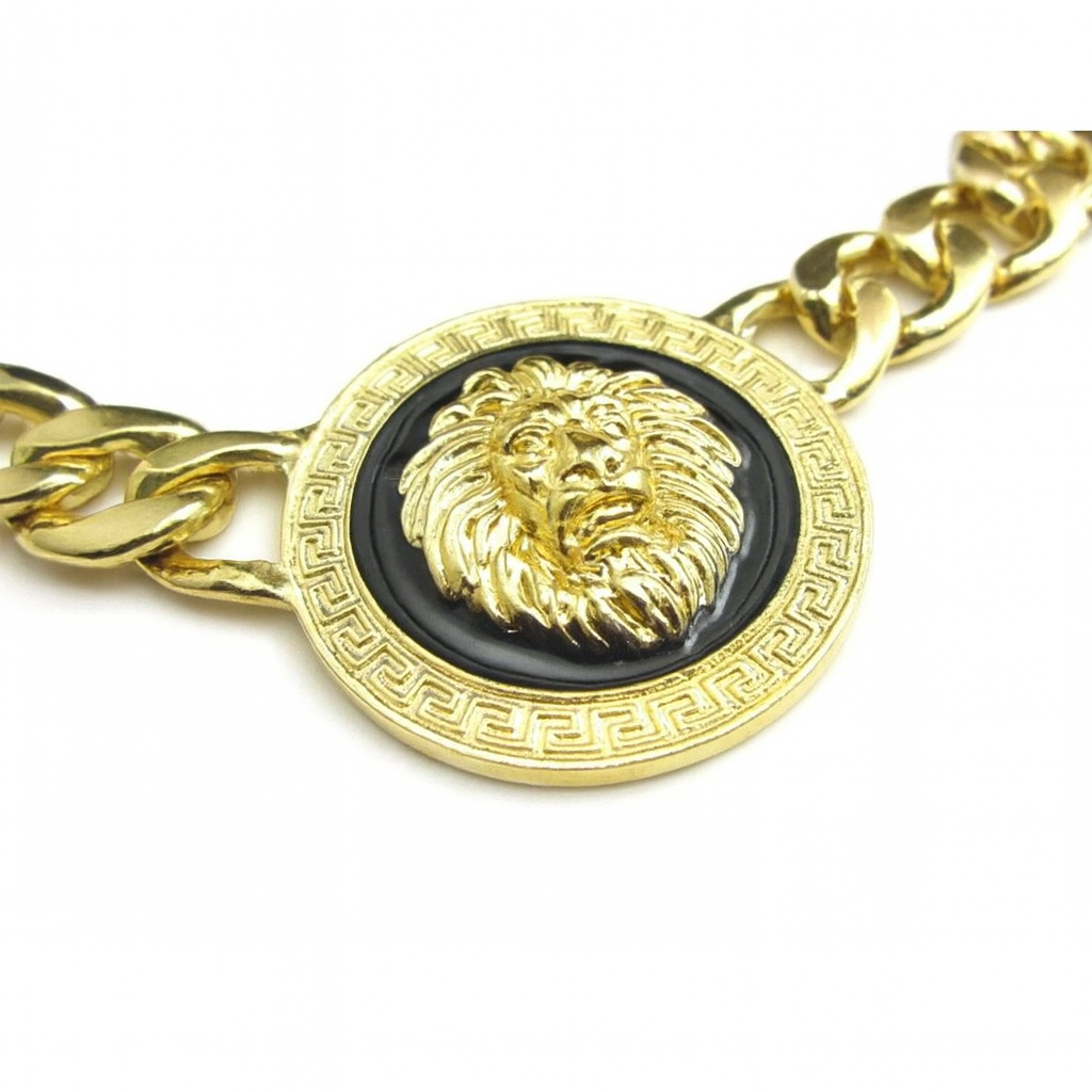 Iced Lion Medallion Statement Chain – Gold & Silver Heavy Hip-Hop Necklace