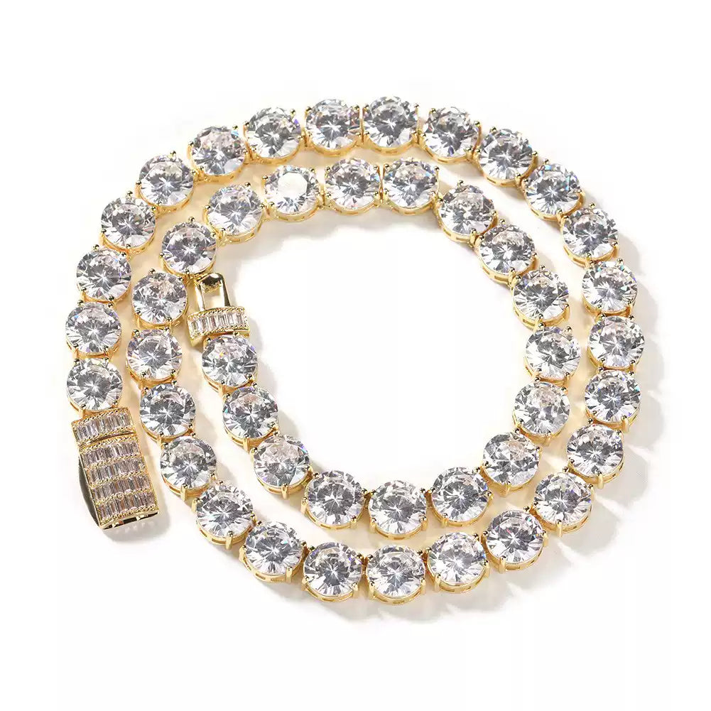 10mm Hip-Hop 5A Zircon Tennis Chain — Premium Short Choker Necklace