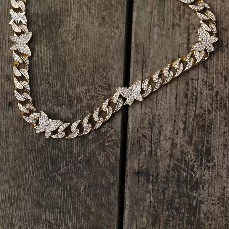 Iced Butterfly Cuban Link – Statement Chain Necklace or Bracelet