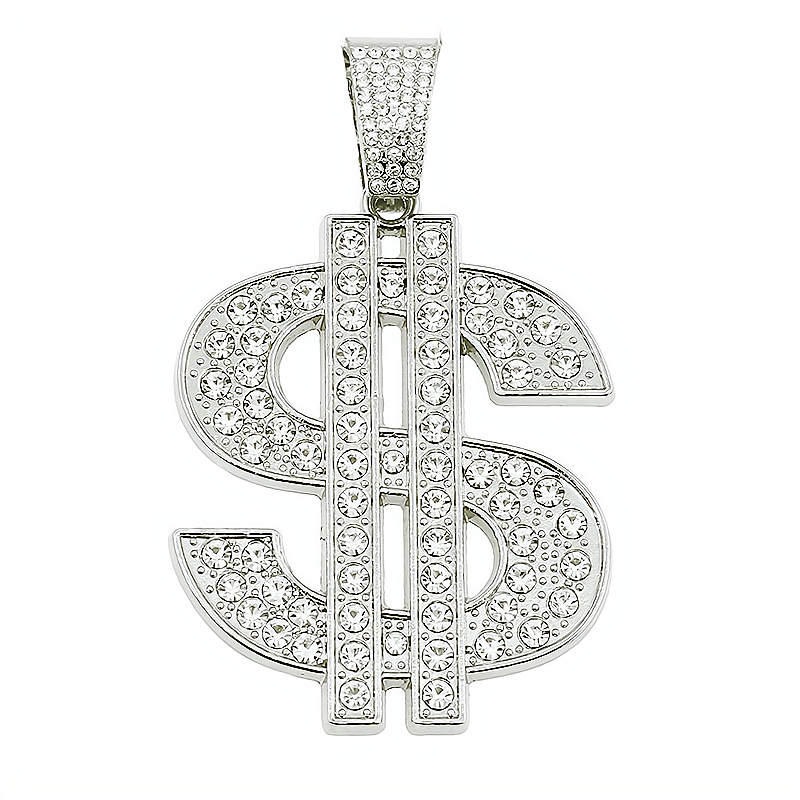 Hip-Hop Pendant Cuban Chain / Iced-Out Pendant Necklace for Men / American-Style Diamond Hiphop Rapper Full-Diamond Accessory