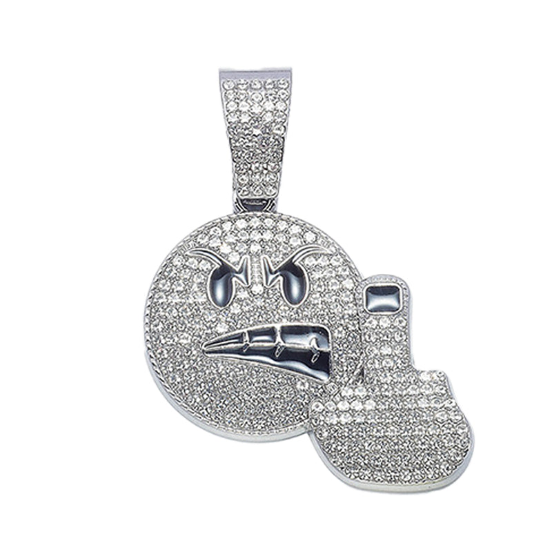 Hip-Hop Pendant Cuban Chain / Iced-Out Pendant Necklace for Men / American-Style Diamond Hiphop Rapper Full-Diamond Accessory