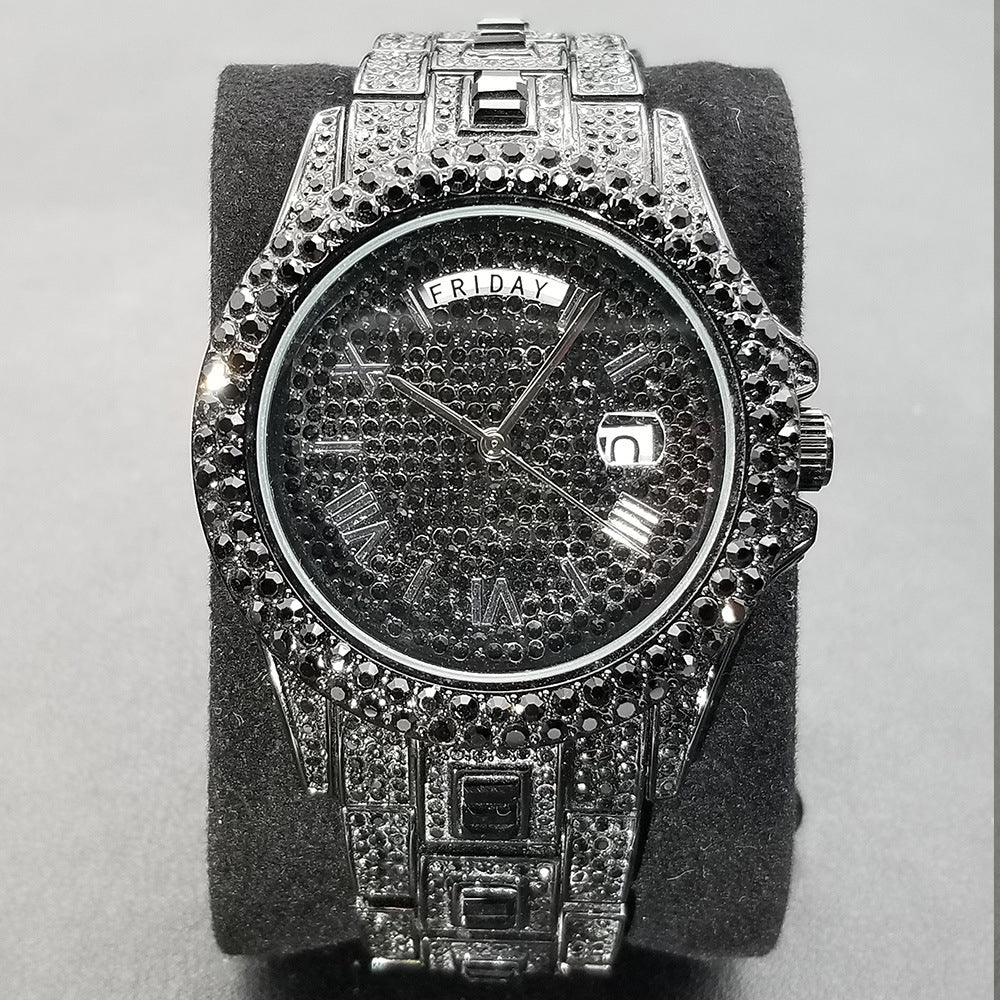 New Style / Fashion / Full Diamond / European & American Hip-Hop / Personalized / High-End Luxury Starry Sky Men's Watch