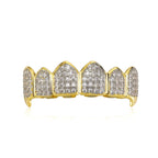 Iced Gold & Silver Grillz Set – 18K Plated Hip-Hop Tooth Caps with Box