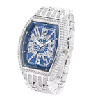 Barrel-Shaped / Fully Iced-Out / Full Pavé / Western Hip-Hop Style / Trendy / Luxury-Inspired Men’s Watch