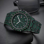 Full Diamond / European & American Hip-Hop / Starry Sky / Wristwatch / Fashion Trendy / Waterproof / Green Diamond Watch