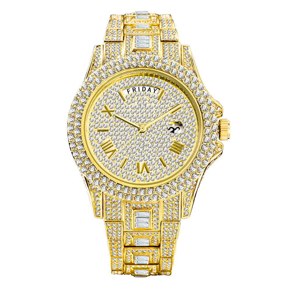 New Style / Fashion / Full Diamond / European & American Hip-Hop / Personalized / High-End Luxury Starry Sky Men's Watch