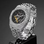 Full Diamond Hip-Hop Cuban Chain Men’s Watch / Trendy Niche High-End / Skeleton Mechanical Watch for Men