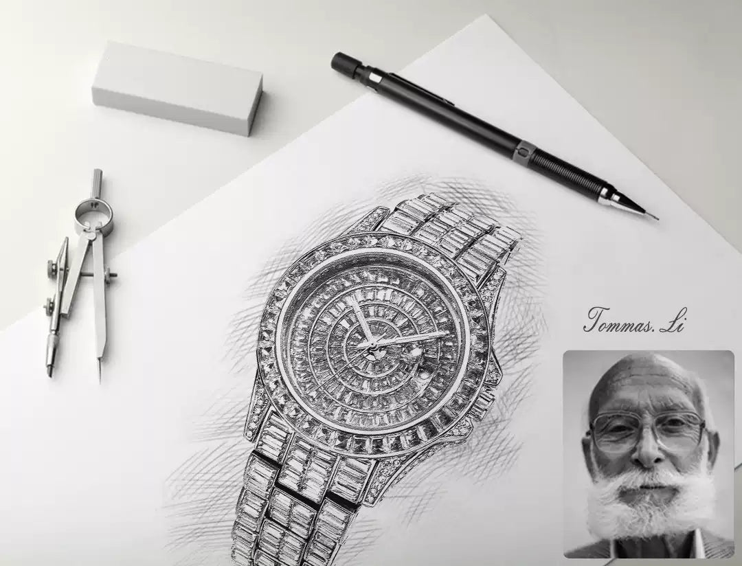 European-American hip-hop / full-iced / ultra-shiny / fully-paved “starry” style / light-luxury / trendy / high-end men’s watch