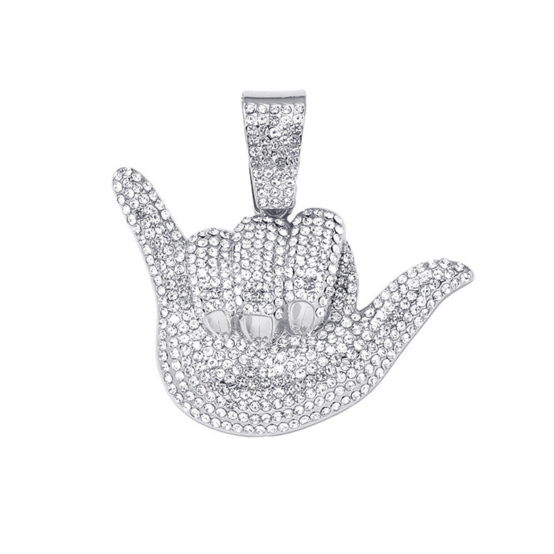 Hip-Hop Pendant Cuban Chain / Iced-Out Pendant Necklace for Men / American-Style Diamond Hiphop Rapper Full-Diamond Accessory