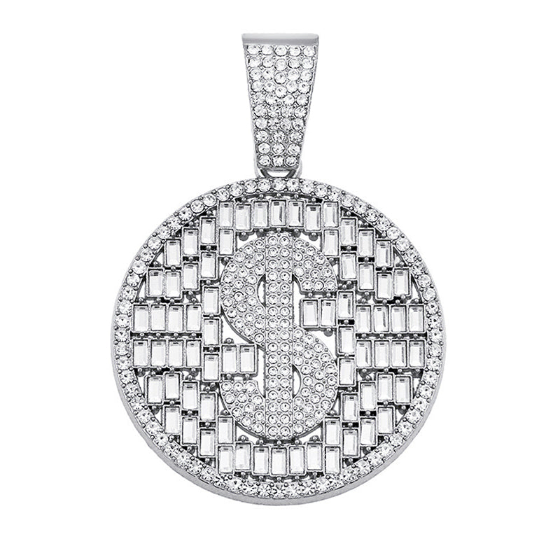 Hip-Hop Pendant Cuban Chain / Iced-Out Pendant Necklace for Men / American-Style Diamond Hiphop Rapper Full-Diamond Accessory