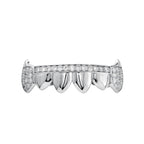 Iced Gold & Silver Grillz Set – 18K Plated Hip-Hop Tooth Caps with Box