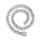 Iced Color-Block Cuban Link Chain – Emerald, Blue, Pink, White